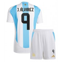 Fotbalové Dres Argentina Julian Alvarez #9 Dětské Domácí Copa America 2024 Krátký Rukáv (+ trenýrky)